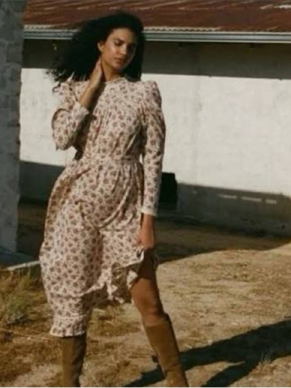 Doen Gabrielle midi dress in songbird toile size Large